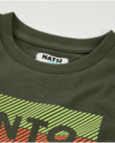 T-shirt de menino em malha com gráfico linear