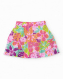 Saia de menina em malha com um chamativo design floral