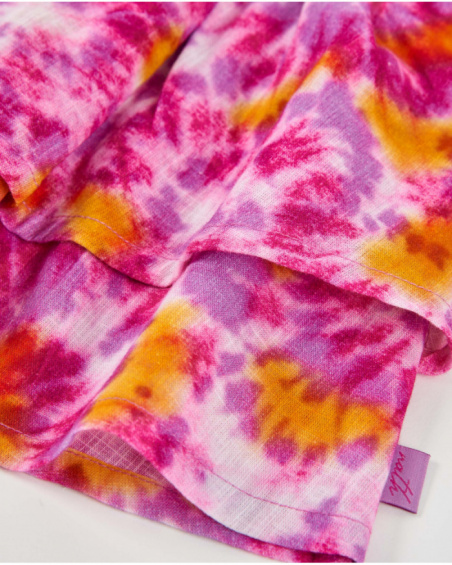 Saia de menina em tecido plano com estampado tie-dye