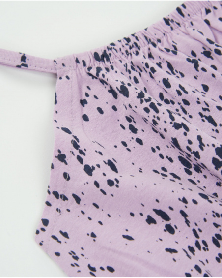 Top de menina em malha com estampado de pintas