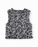 Top de menina em tecido plano com design animal print
