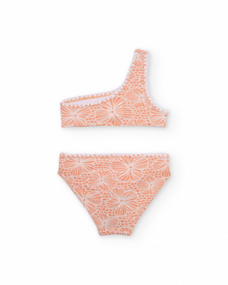 Biquíni de menina em malha com estampado em relevo