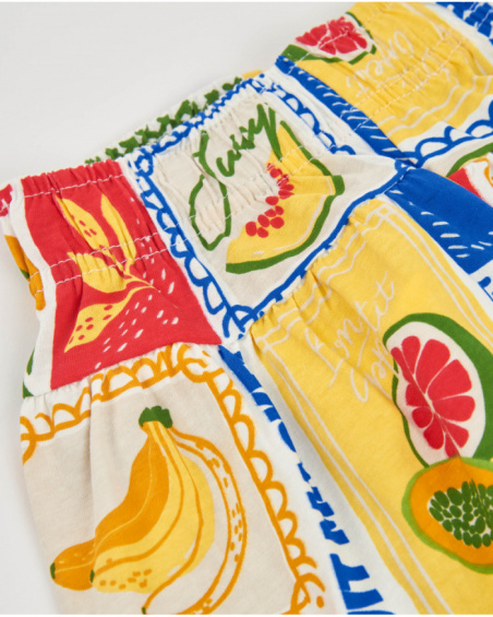 Calções de menina em malha com inspiração frutal