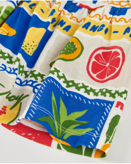 Calções de menina em malha com inspiração frutal