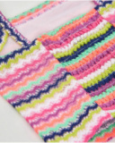 Top de menina em malha com estampado zig zag