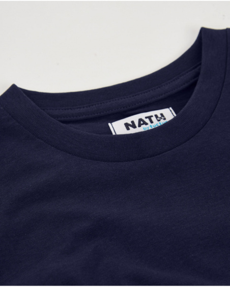 T-shirt de menino em malha com detalhe de palmeira