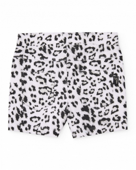 Calções de menina em malha com design animal print
