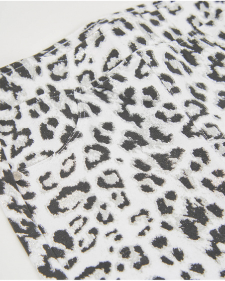 Calções de menina em malha com design animal print