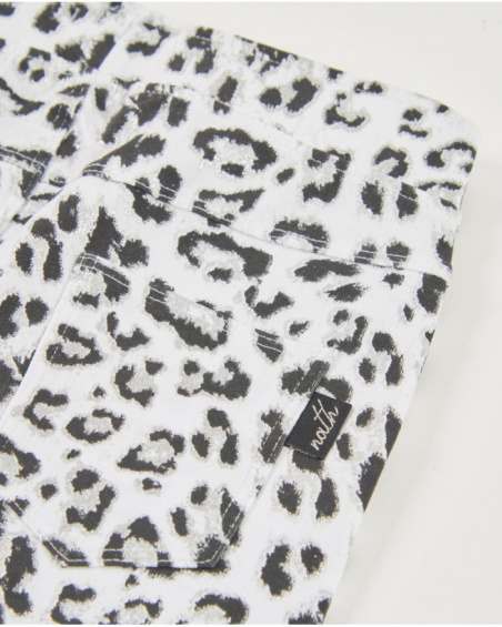 Calções de menina em malha com design animal print