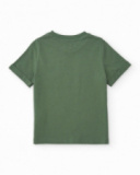 T-shirt de menino em malha com patches gráficos