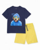 Conjunto de menino em malha com estampado divertido