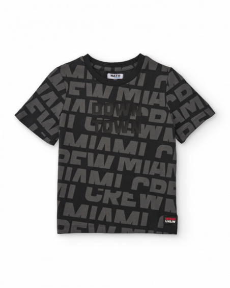 Conjunto de menino em malha com detalhe em relevo