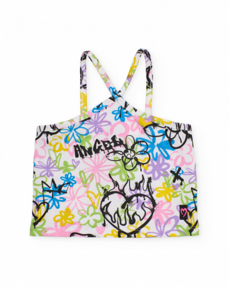 Conjunto de menina em malha com estampado graffiti
