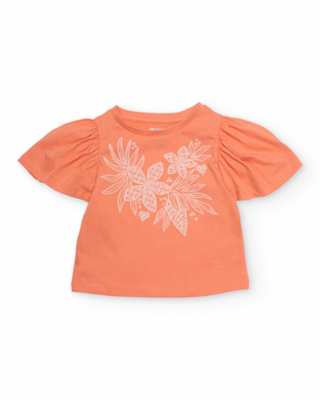 Conjunto de menina em malha com mangas abalonadas