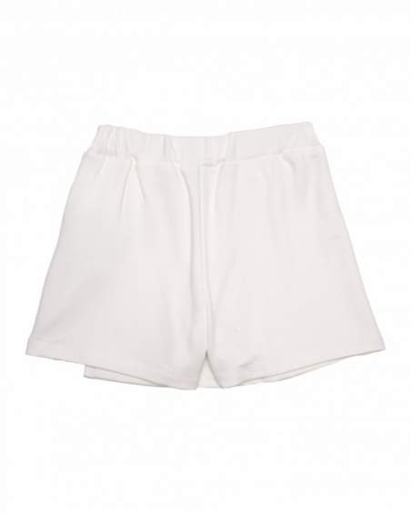 Saia-calção de menina em malha com fivela decorativa