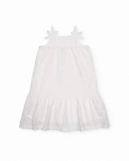 Vestido de menina em malha com motivos ajurados