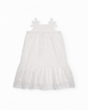 Vestido de menina em malha com motivos ajurados