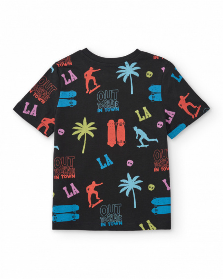 T-shirt de menino em malha com design urbano