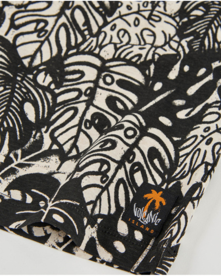 Polo de menino em malha com estampado integral