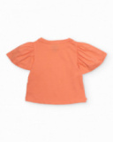 T-shirt de menina em malha com estampado floral