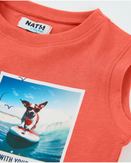 T-shirt de menino em malha com estampado fotográfico