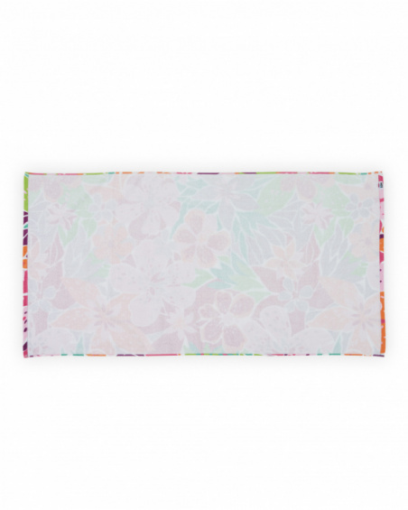 Toalha de menina em malha com design floral integral
