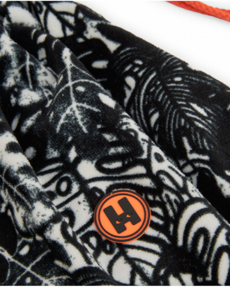 Mochila de menino em tecido plano com fecho de cordão