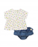 Conjunto de tricô para recém-nascido com design floral | tuc tuc