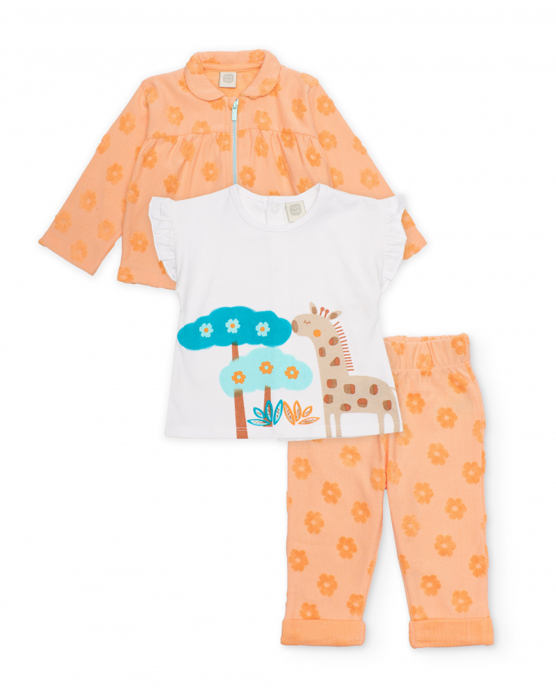 Conjunto de tricô de três peças para recém-nascido