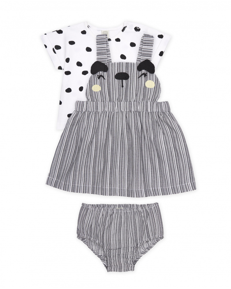 Conjunto de tricô de três peças para recém-nascido