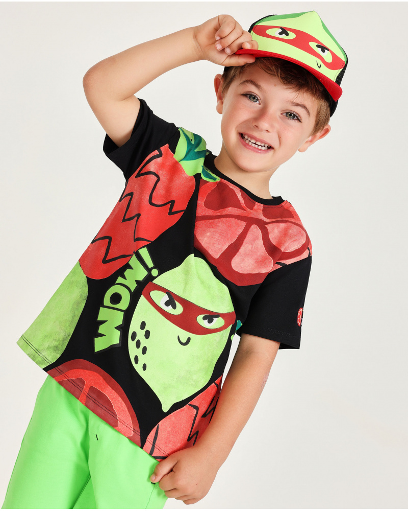 T-shirt de menino em malha com design de frutas