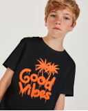 T-shirt de menino em malha com efeito pintura | tuc tuc