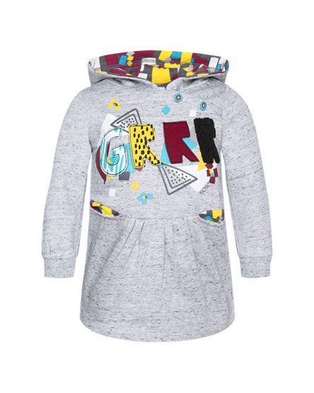 VESTIDO CARDADO COM CAPUZ MENINA CINZA ARTIC BEARS