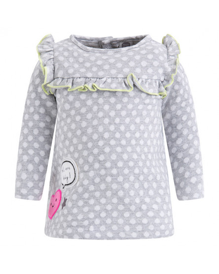 VESTIDO DE MALHA DE PETIT POIS MENINA CINZA BABY BLOGGER