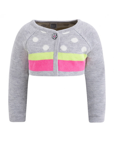 BOLERO DE TRICÔ DE PETIT POIS MENINA CINZA BABY BLOGGER