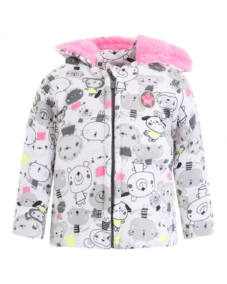 PARKA CARDADA ESTAMPADA MENINA CINZA BABY BLOGGER