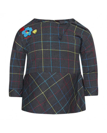 VESTIDO DE FLANELA AOS QUADRADOS MENINA CASTANHO CRAZY TIGER