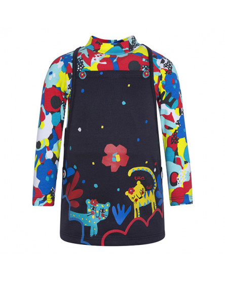 VESTIDO DE MALHA E CARDADO EFEITO PICHI MENINA CASTANHO CRAZY TIGER