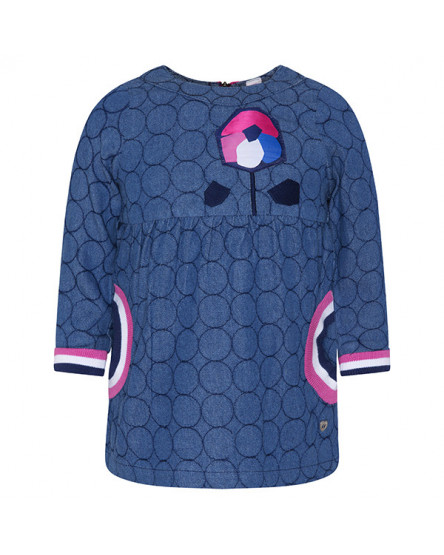 VESTIDO DE GANGA COM BOLSOS MENINA AZUL DREAM IN PINK