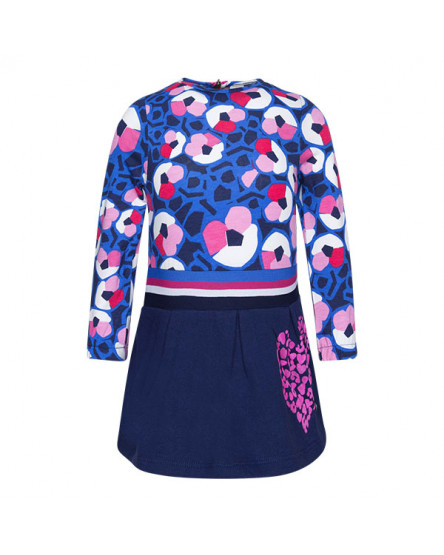 VESTIDO DE MALHA E CARDADO ESTAMPADO MENINA AZUL DREAM IN PINK