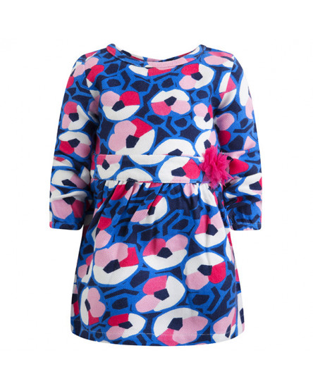 VESTIDO SARJA COM FLORES MENINA AZUL DREAM IN PINK