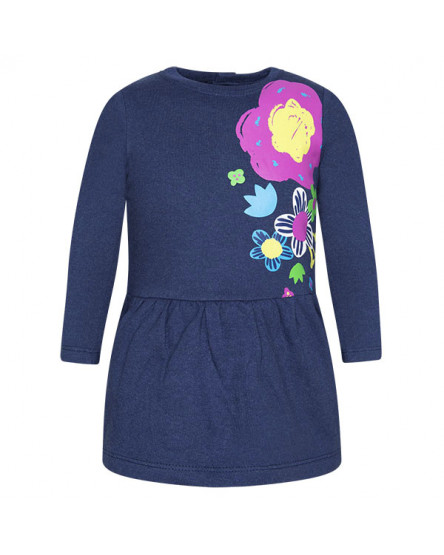 VESTIDO CARDADO COM FLOR MENINA AZUL STRANGER-CREATURES