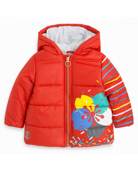 PARKA ACOLCHOADA COM CAPUZ MENINA VERMELHA TUCKYO