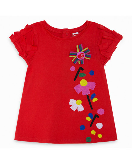 VESTIDO DE MALHA FANTASIA MENINA VERMELHO ECO