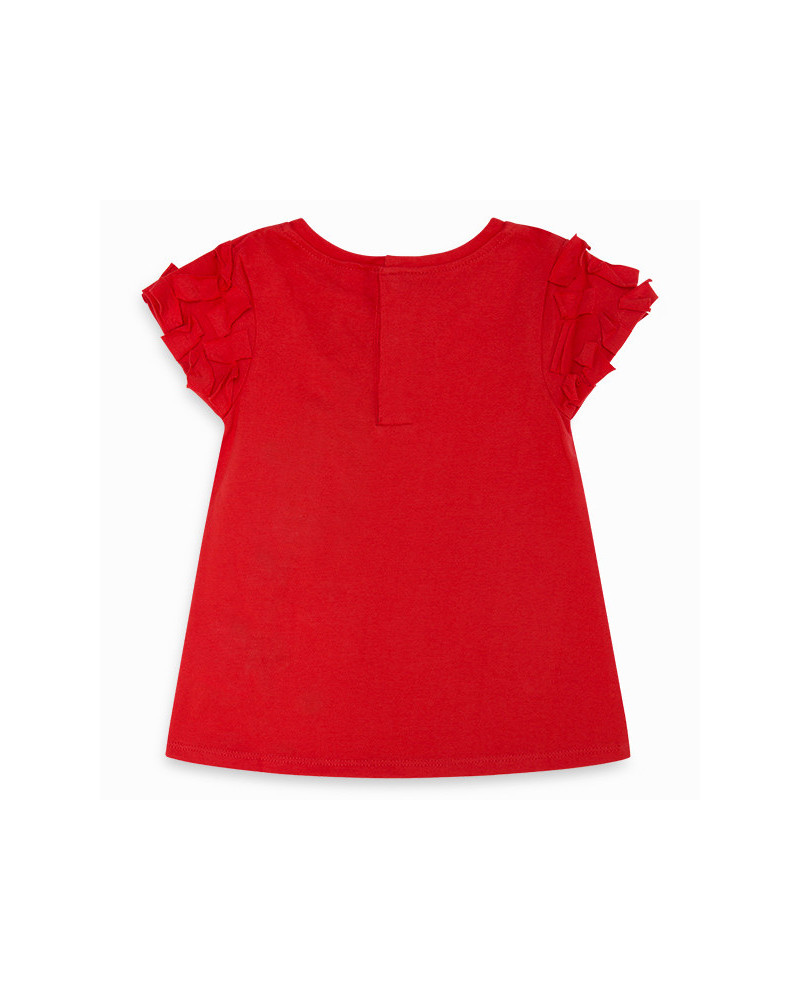 VESTIDO PUNTO FANTASÍA NIÑA ROJO ECO