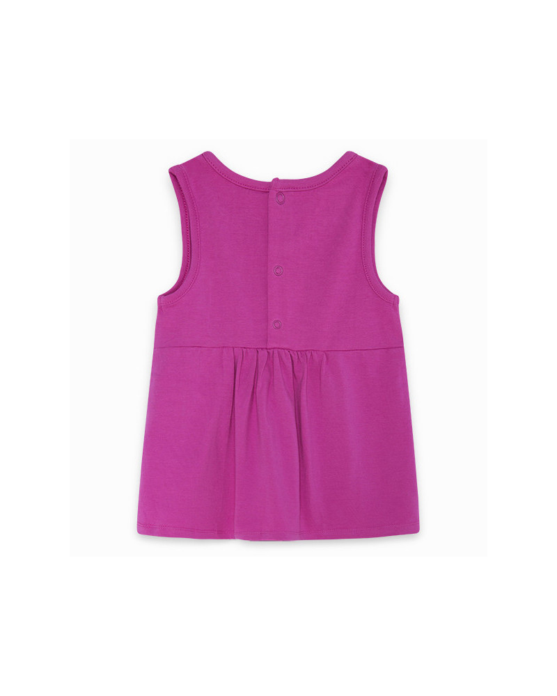 VESTIDO PUNTO FLOR NIÑA ROSA ECO