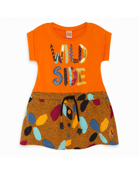 VESTIDO DE MALHA COM BOLSOS MENINA LARANJA WILD SIDE
