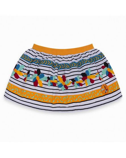 SAIA POPELINA FLORES MENINA LARANJA WILD SIDE