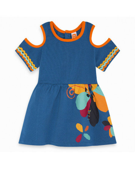 VESTIDO DE MALHA FLOR MENINA AZUL WILD SIDE