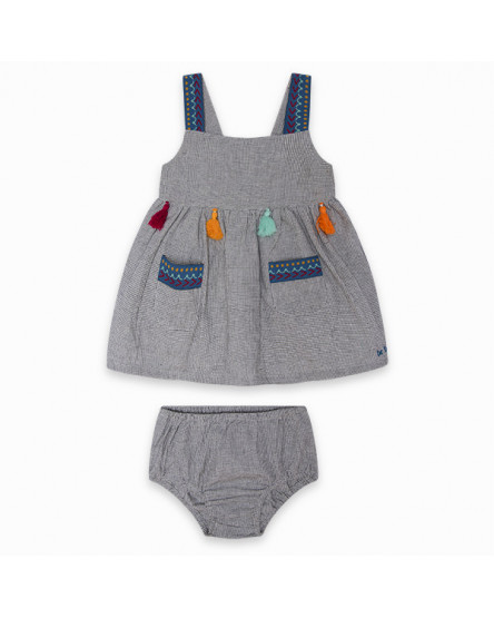 VESTIDO FANTASIA COM BOLSOS MENINA CINZA WILD SIDE